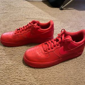 Men’s All Red Nike Air Force 1’s